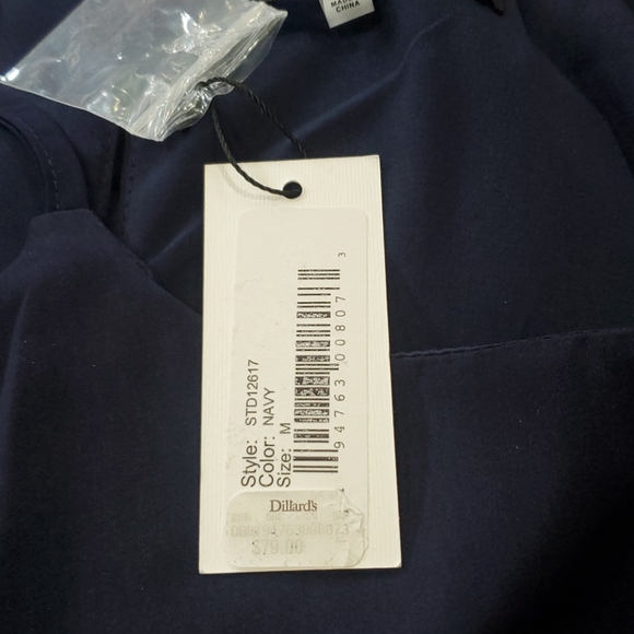 NAVY SUGARLIPS HALTER NECKLINE SHIFT DRESS SIZE MEDIUM - Picture 10 of 11